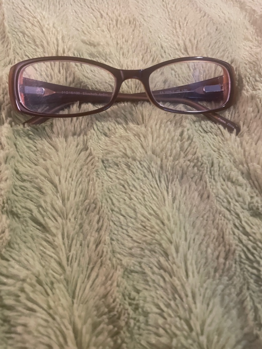 Elizabeth Arden Brown Rectangular Women's Glasses